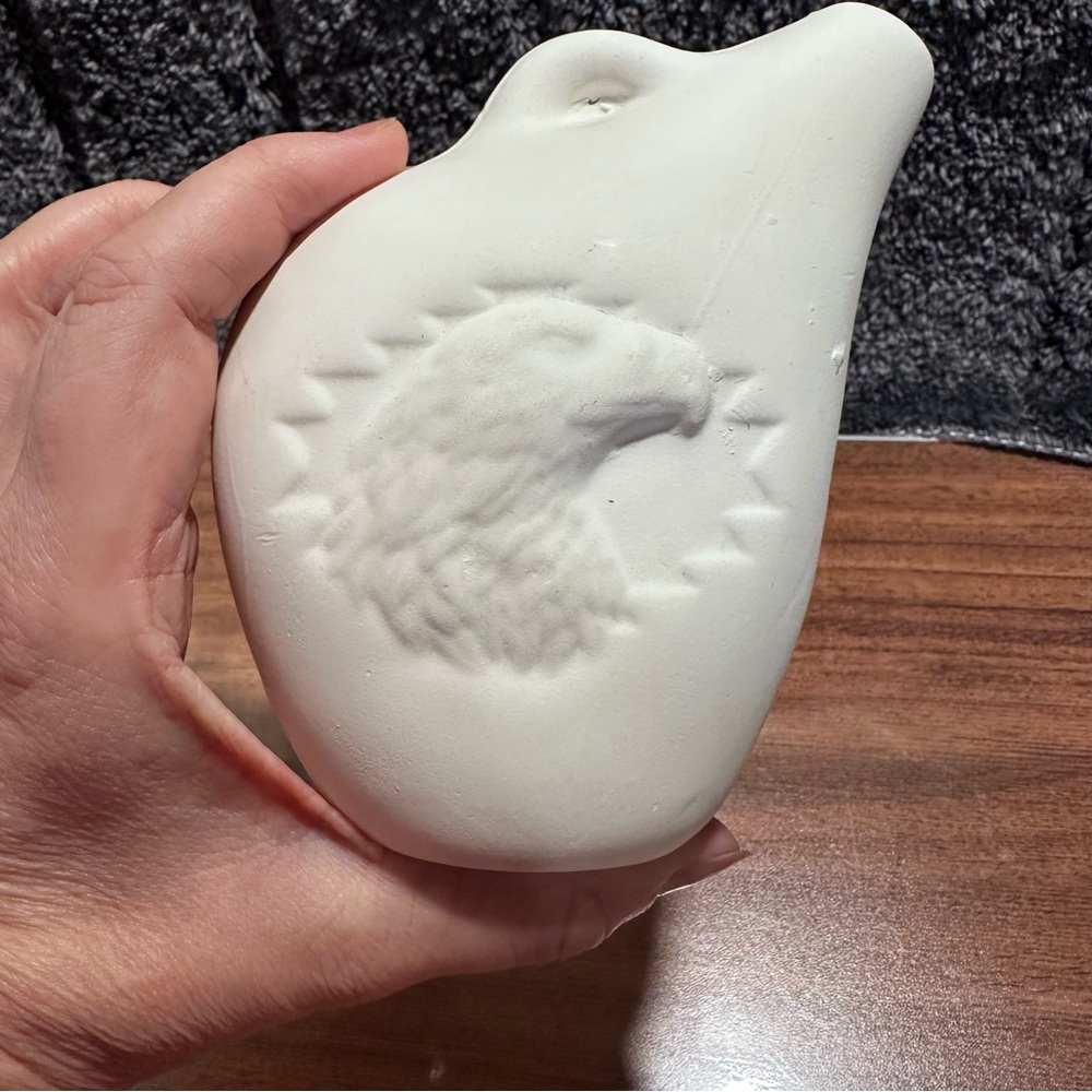 Bisque ready to paint Eagle pitcher flask